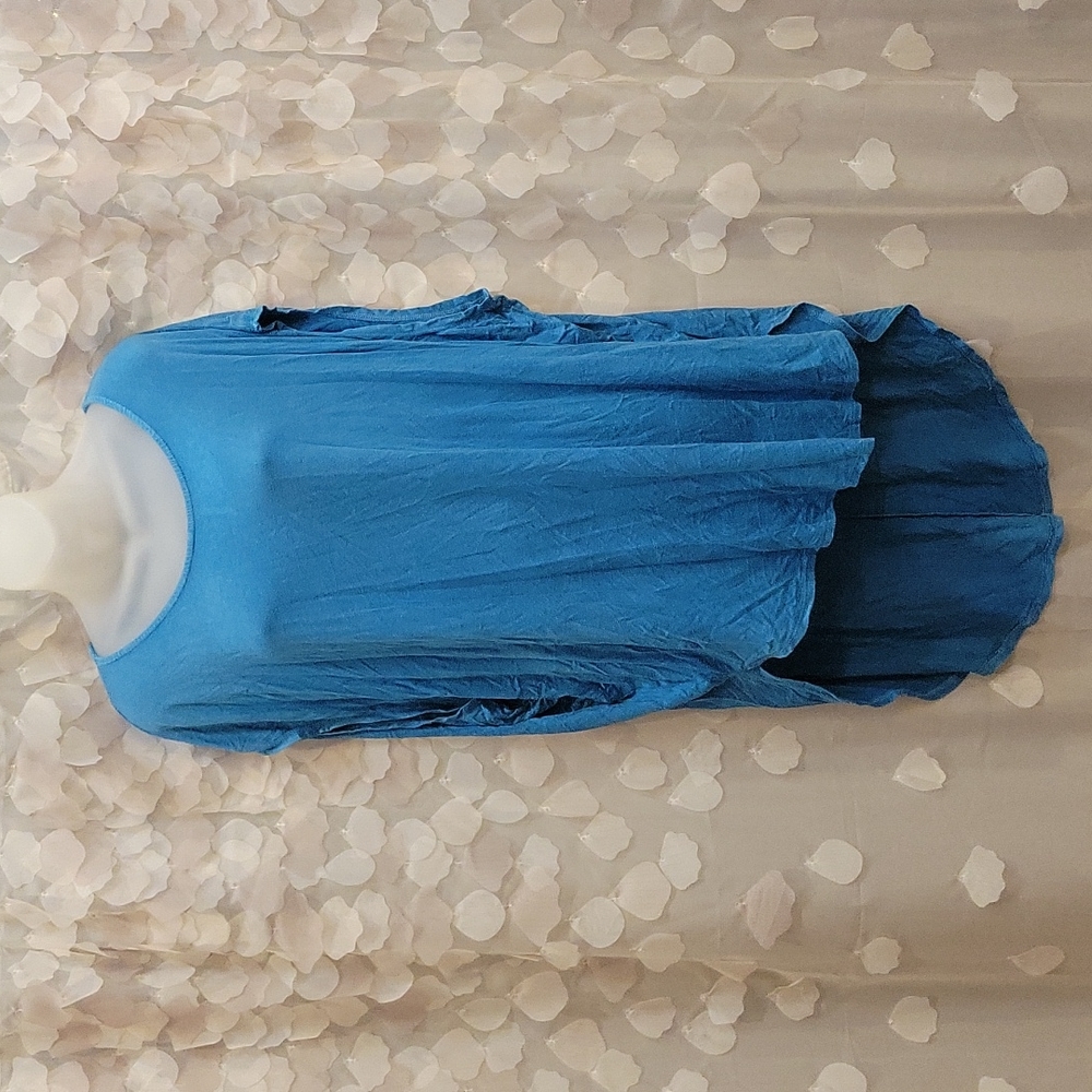bluheaven large teal sleeveless tunic t-shirt dress